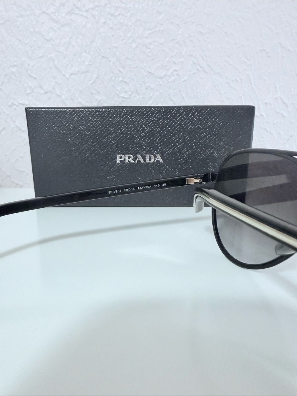 Prada Black Aviator / Pilot Sunglasses PR B57S - Picture 5 of 8